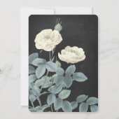 White Rose Flower Chalkboard Baby shower Invite Kaart (Achterkant)