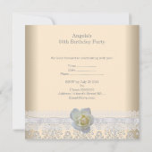 White Rose Flower Cream Fabulous 50th Birthday Kaart (Achterkant)