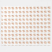 White Rose Flower Fleece Deken (Voorkant (Horizontaal))
