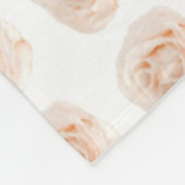 White Rose Flower Fleece Deken (Hoek)