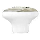 White Rose Flower Foto met naam Large Bloom Keramische Knop (Zijkant)