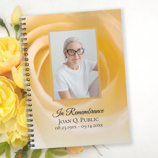 White Rose Flower Funeral Memorial Gastenboek Notitieboek
