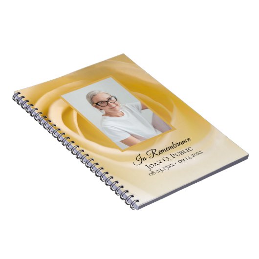 White Rose Flower Funeral Memorial Gastenboek Notitieboek (Rechterzijde)