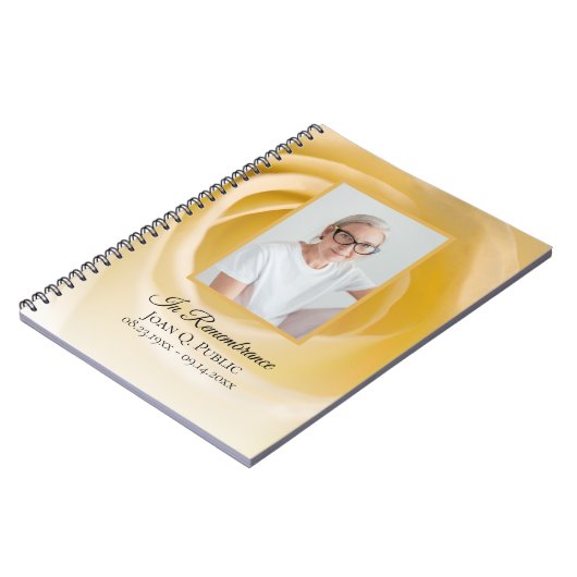 White Rose Flower Funeral Memorial Gastenboek Notitieboek (Linkerzijde)