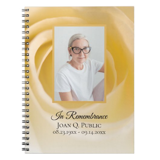 White Rose Flower Funeral Memorial Gastenboek Notitieboek (Voorkant)