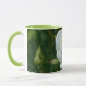 White Rose Flower Garden Art Mok Cup (Links)