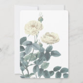 White Rose Flower Lijst Baby shower Invitation Kaart (Achterkant)