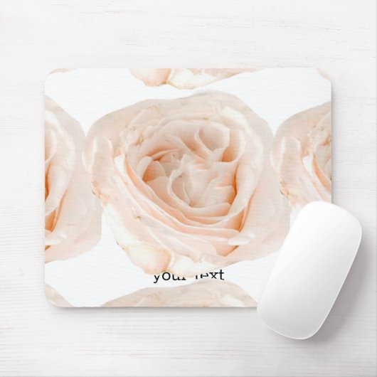 White Rose Flower Muismat (Met muis)