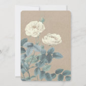 White Rose Flower Photo Card Geboortedatum bekendm Aankondiging (Achterkant)