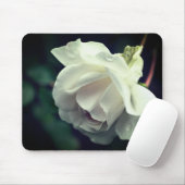 White Rose Flower Raindrop Muismat (Met muis)
