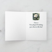  White Rose Flower Sister-in-law Verjaardag Kaart (Binnen)