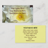 White Rose Flower Visitekaartjes, aangepast geel Visitekaartje (Voorkant / Achterkant)