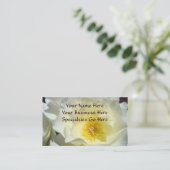 White Rose Flower Visitekaartjes, aangepast geel Visitekaartje (Staand voorkant)