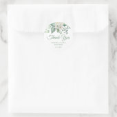 White Rose Flowers Eucalyptus Baptisme Ronde Sticker (Tas)