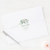 White Rose Flowers Eucalyptus Baptisme Ronde Sticker (Envelop)
