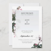 White Rose Flowers Love Weddencard Kaart (Achterkant)