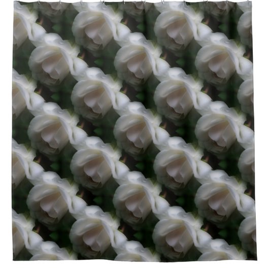 White Rose Flowers Natuur Art Pattern Douchegordijn (Voorkant)