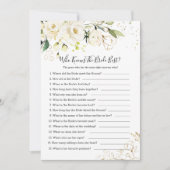 White Rose Foliage die de beste bride kent Kaart (Voorkant)