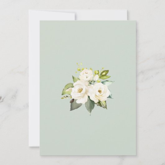 White Rose Foliage die de beste bride kent Kaart (Achterkant)