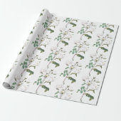 White Rose Garden Flower Floral Pattern Art Cadeaupapier (Uitgerold)
