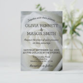 White Rose getextureerde bruiloft Kaart (Staand voorkant)