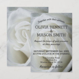 White Rose getextureerde bruiloft Kaart