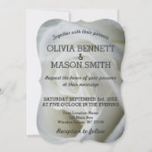 White Rose getextureerde bruiloft Kaart (Voorkant)