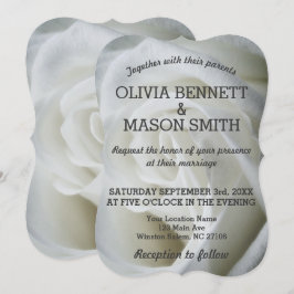 White Rose getextureerde bruiloft Kaart