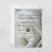 White Rose getextureerde bruiloft Kaart (Voorkant)