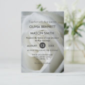 White Rose getextureerde bruiloft Kaart (Staand voorkant)