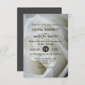 White Rose getextureerde bruiloft Kaart (Voorkant / Achterkant)