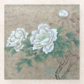 White Rose Glazen Onderzetter (Voorkant)