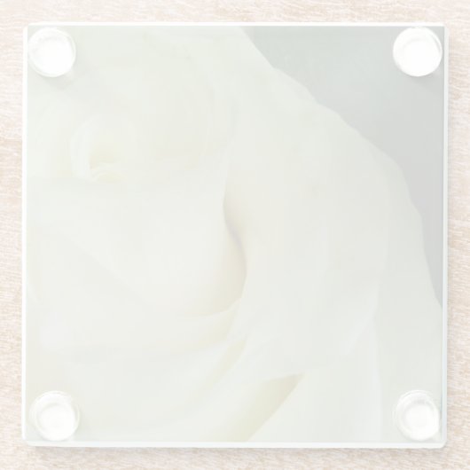 White Rose Glazen Onderzetter (Achterkant)