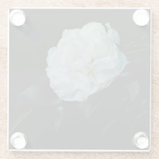 White Rose Glazen Onderzetter (Achterkant)