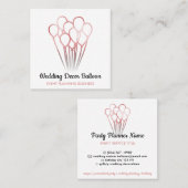 White Rose Gold Balloon Event Organisation Vierkante Visitekaartje (Voorkant / Achterkant)