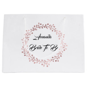 White Rose Gold Blush Wreath Vrijgezellenfeest Wed Groot Cadeauzakje