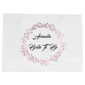 White Rose Gold Blush Wreath Vrijgezellenfeest Wed Groot Cadeauzakje (Achterkant)