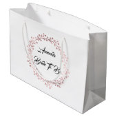 White Rose Gold Blush Wreath Vrijgezellenfeest Wed Groot Cadeauzakje (Achterkant Gekanteld)