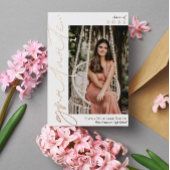 White Rose Gold Calligraphy Photo Afstuderen Folie Folie Uitnodiging