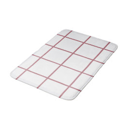 White Rose Gold Checkered Pattern Badmat
