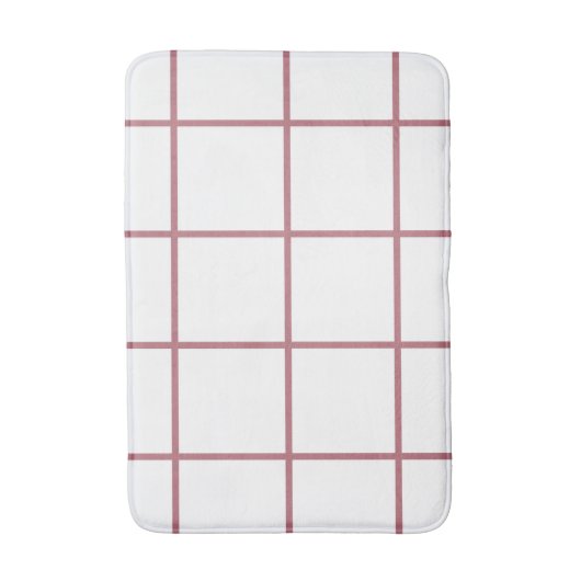 White Rose Gold Checkered Pattern Badmat (Voorkant Verticaal)