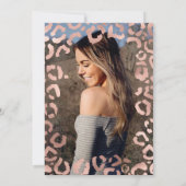 White Rose Gold Cheetah Leopard Sweet 16 Foto Kaart (Achterkant)