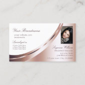 White Rose Gold Decor met Logo en Photo Luxury Visitekaartje (Achterkant)