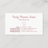 White Rose Gold Event Birthday Party ballon Visitekaartje (Achterkant)