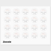 White Rose Gold Foil Elegant Calligraphy Lettering Ronde Sticker (Vel)