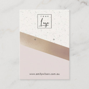 White Rose Gold Foil Glitter Earning Display Logo Visitekaartje