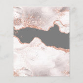 White Rose Gold Glitter Agate Save the Date (Achterkant)