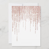 White Rose Gold Glitter Fringe Curtain Sweet 16 Kaart (Achterkant)