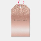 White Rose Gold Glitter Glitzy Sparkle Cadeaulabel (Voorkant)