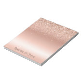 White Rose Gold Glitter Glitzy Sparkle Notitieblok (Linkerzijde)